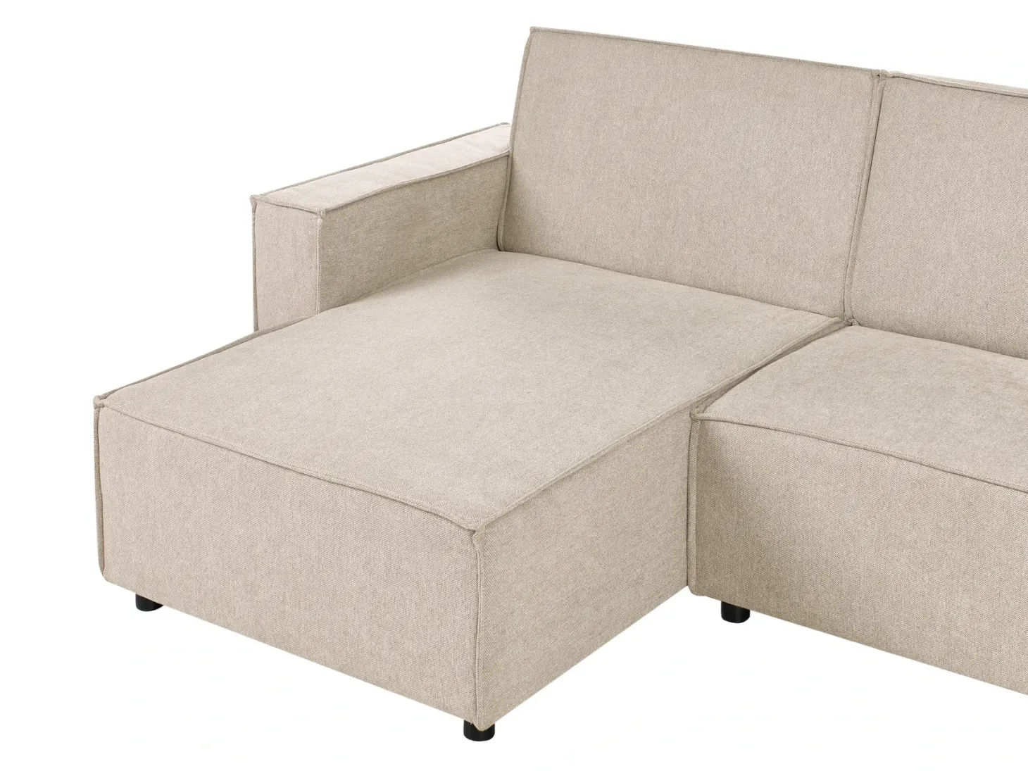 Hjørnesovesofa 3 personers ROMEDAL II Beige Højrevendt