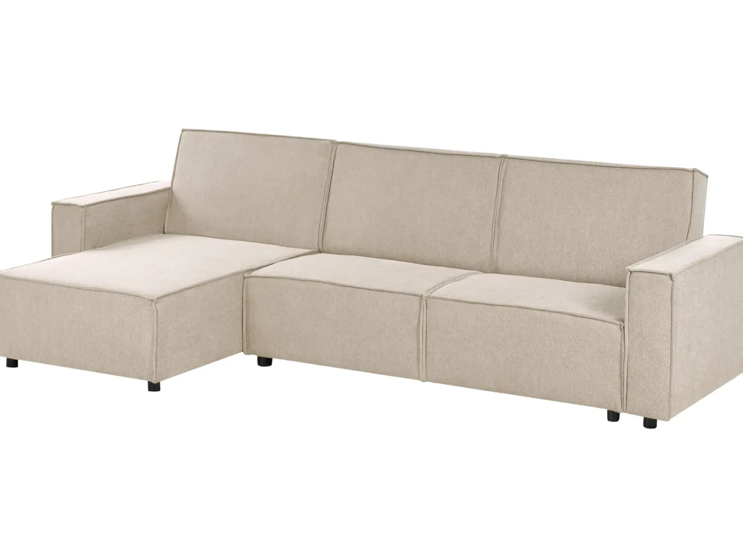 Hjørnesovesofa 3 personers ROMEDAL II Beige Højrevendt