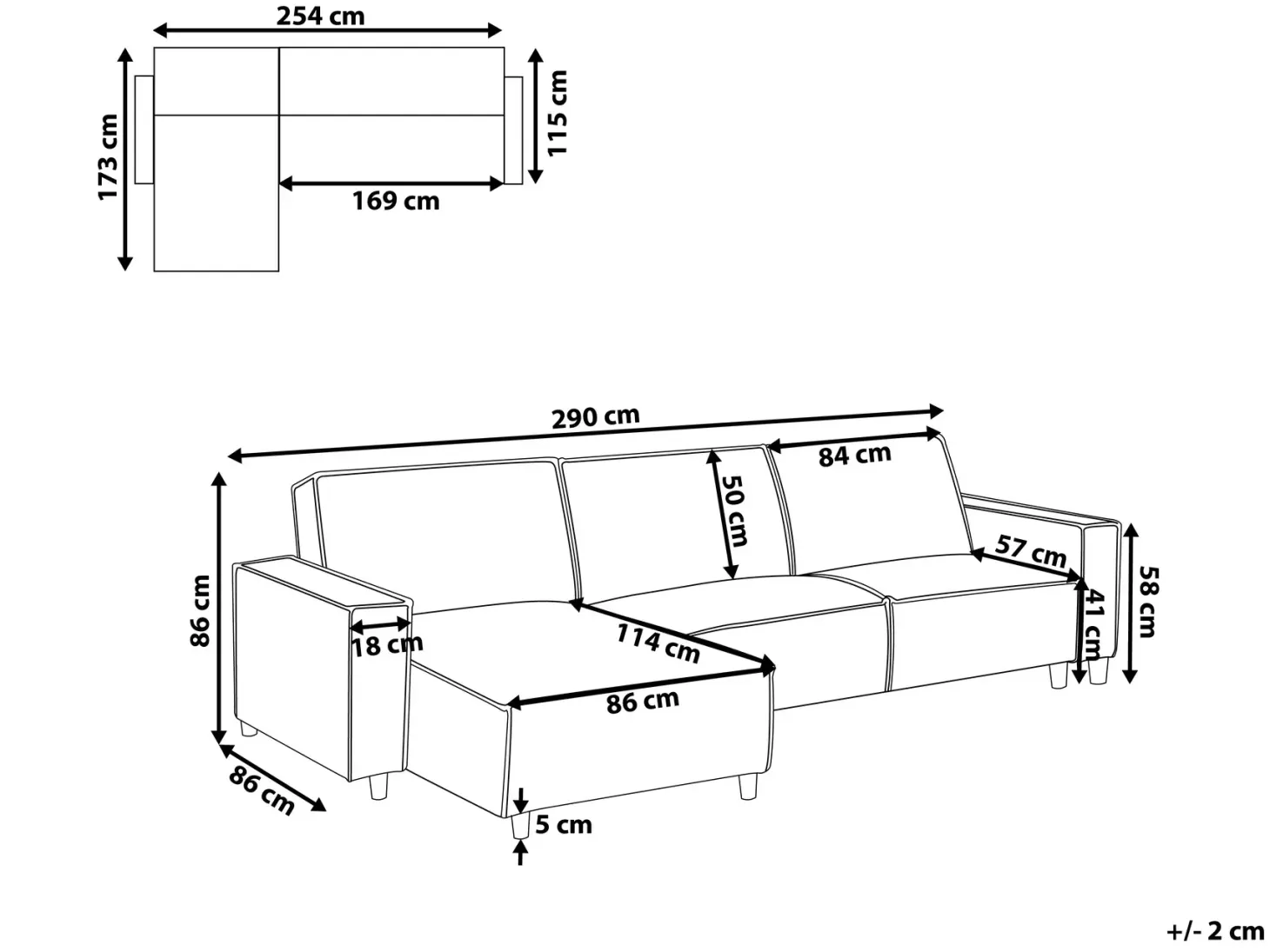 Hjørnesovesofa 3 personers ROMEDAL II Beige Højrevendt