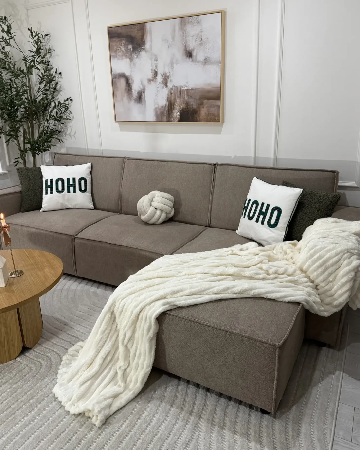 Hjørnesovesofa 3 personers ROMEDAL II Beige Venstrevendt