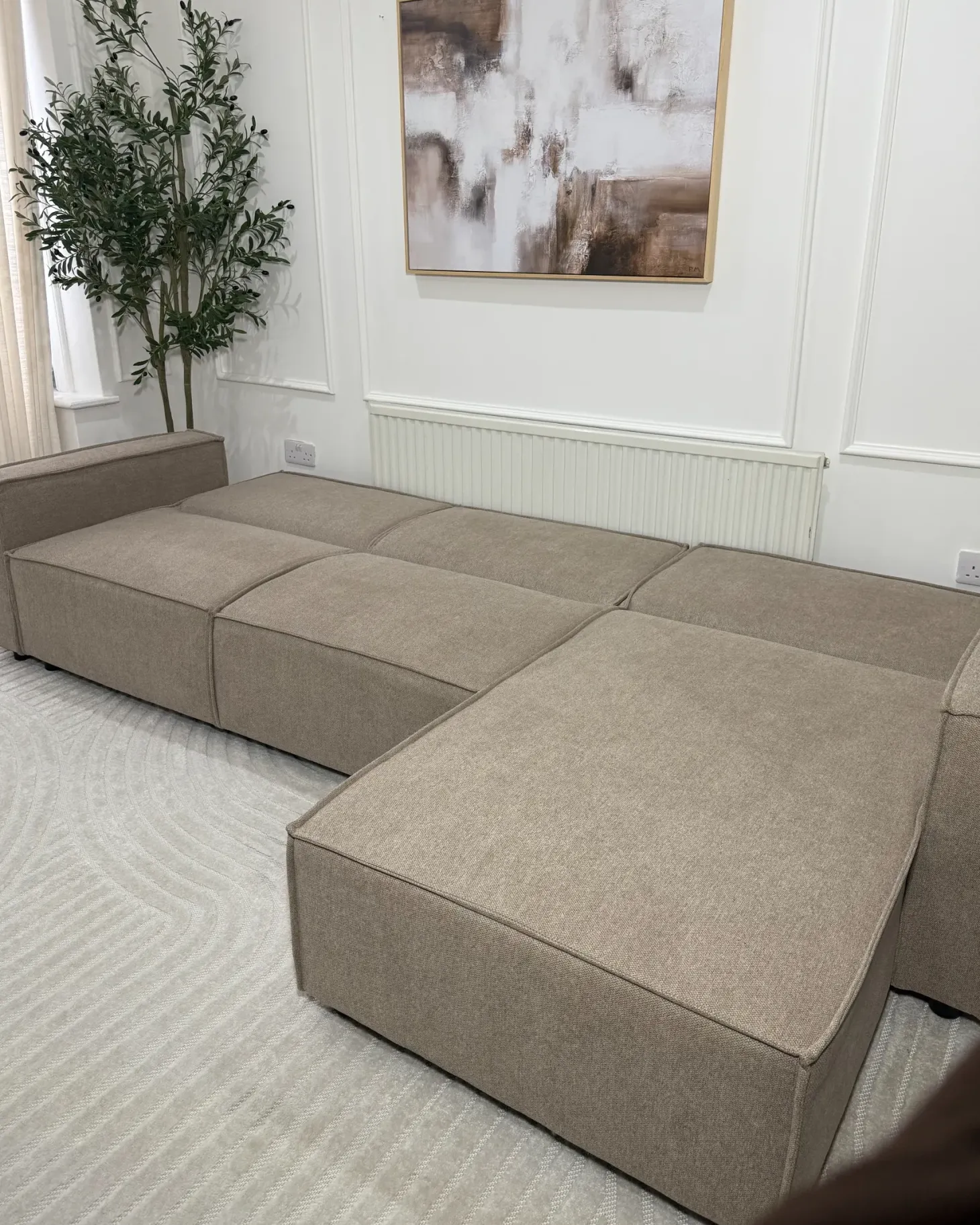 Hjørnesovesofa 3 personers ROMEDAL II Beige Venstrevendt