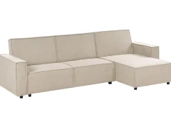 Hjørnesovesofa 3 personers ROMEDAL II Beige Venstrevendt