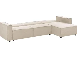 Hjørnesovesofa 3 personers ROMEDAL II Beige Venstrevendt