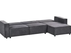 Hjørnesovesofa 3 personers ROMEDAL II Grafit Venstrevendt