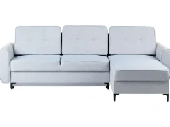 Hjørnesovesofa 3 personers SIMRIS Himmelblå med opbevaring Venstrevendt