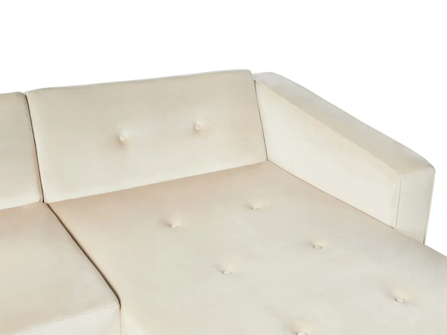 Hjørnesovesofa 4 personers VADSO Velour Lys Beige Venstrevendt