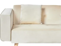 Hjørnesovesofa 4 personers VADSO Velour Lys Beige Venstrevendt
