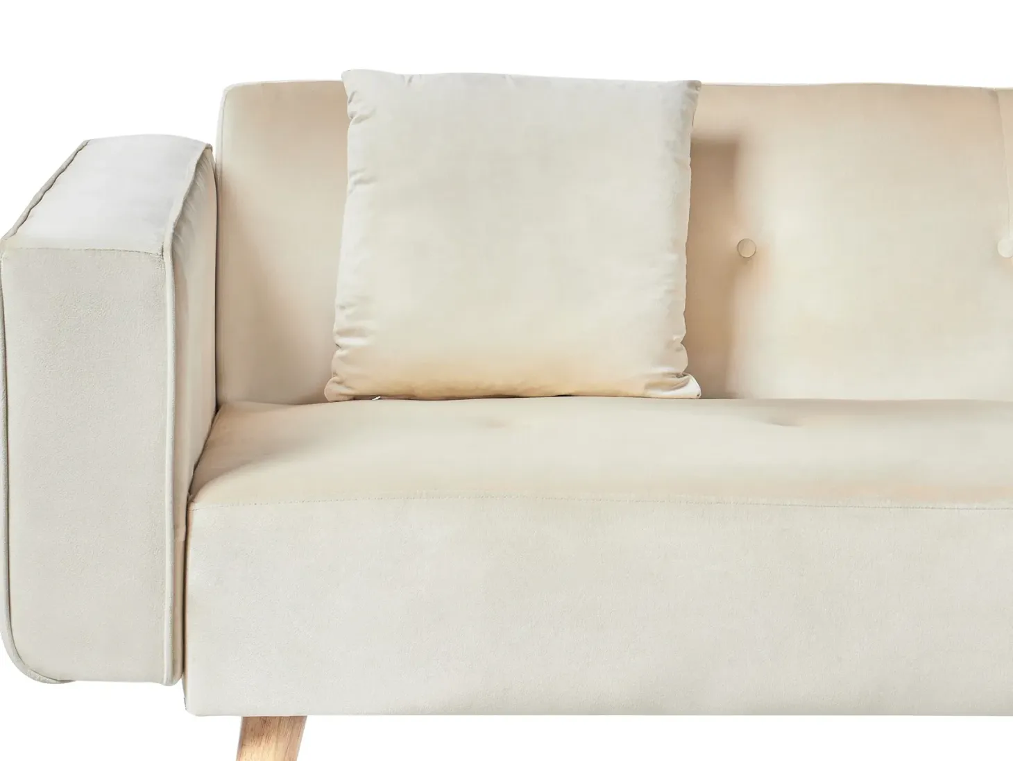 Hjørnesovesofa 4 personers VADSO Velour Lys Beige Venstrevendt