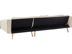 Hjørnesovesofa 4 personers VADSO Velour Lys Beige Venstrevendt
