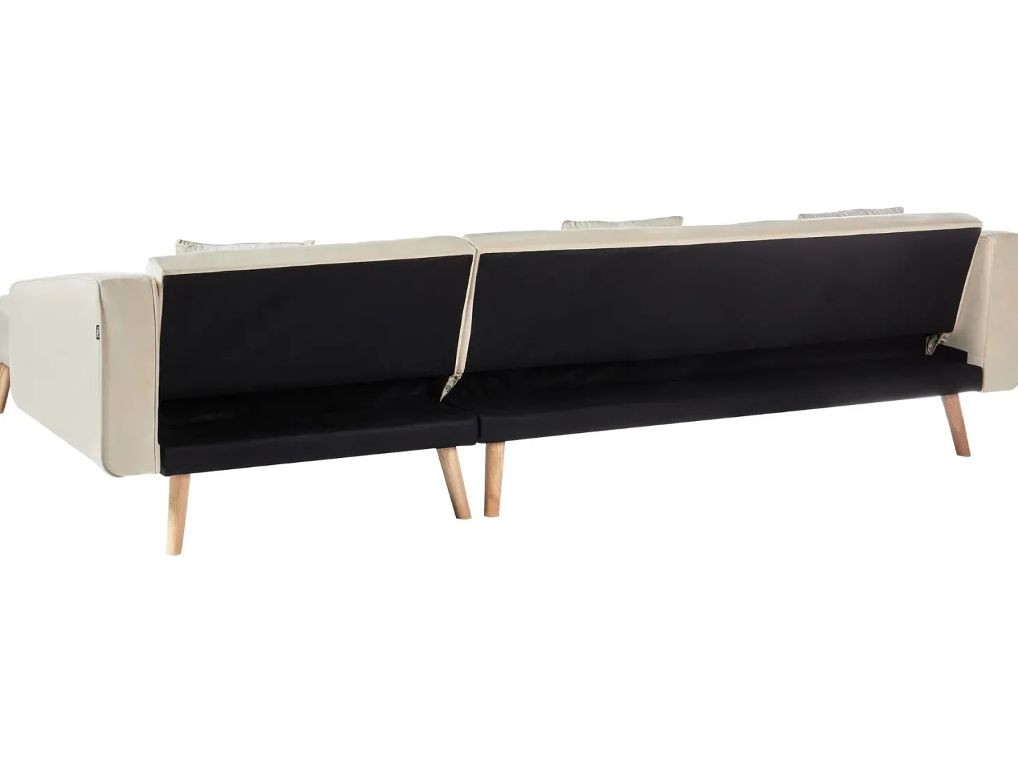 Hjørnesovesofa 4 personers VADSO Velour Lys Beige Venstrevendt
