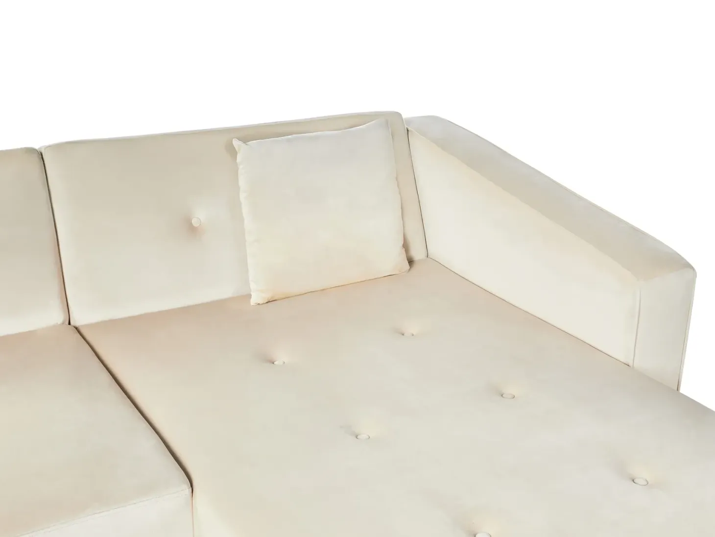 Hjørnesovesofa 4 personers VADSO Velour Lys Beige Venstrevendt