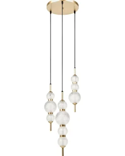 Hængelampe med 3 lys ARAS LED Glas Guld