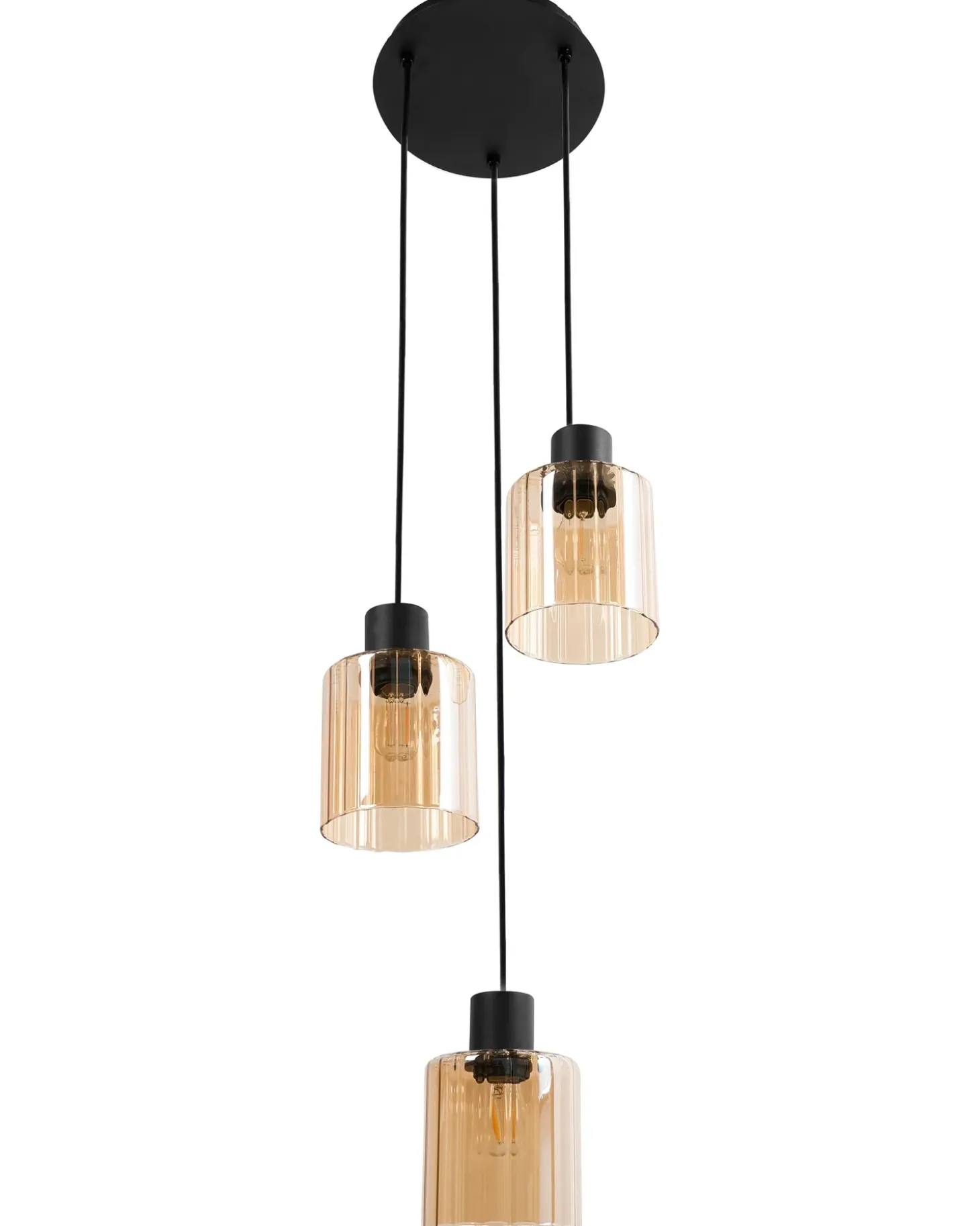 Hængelampe med 3 lys KITARE Glas Beige