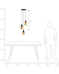 Hængelampe med 3 lys KITARE Glas Beige