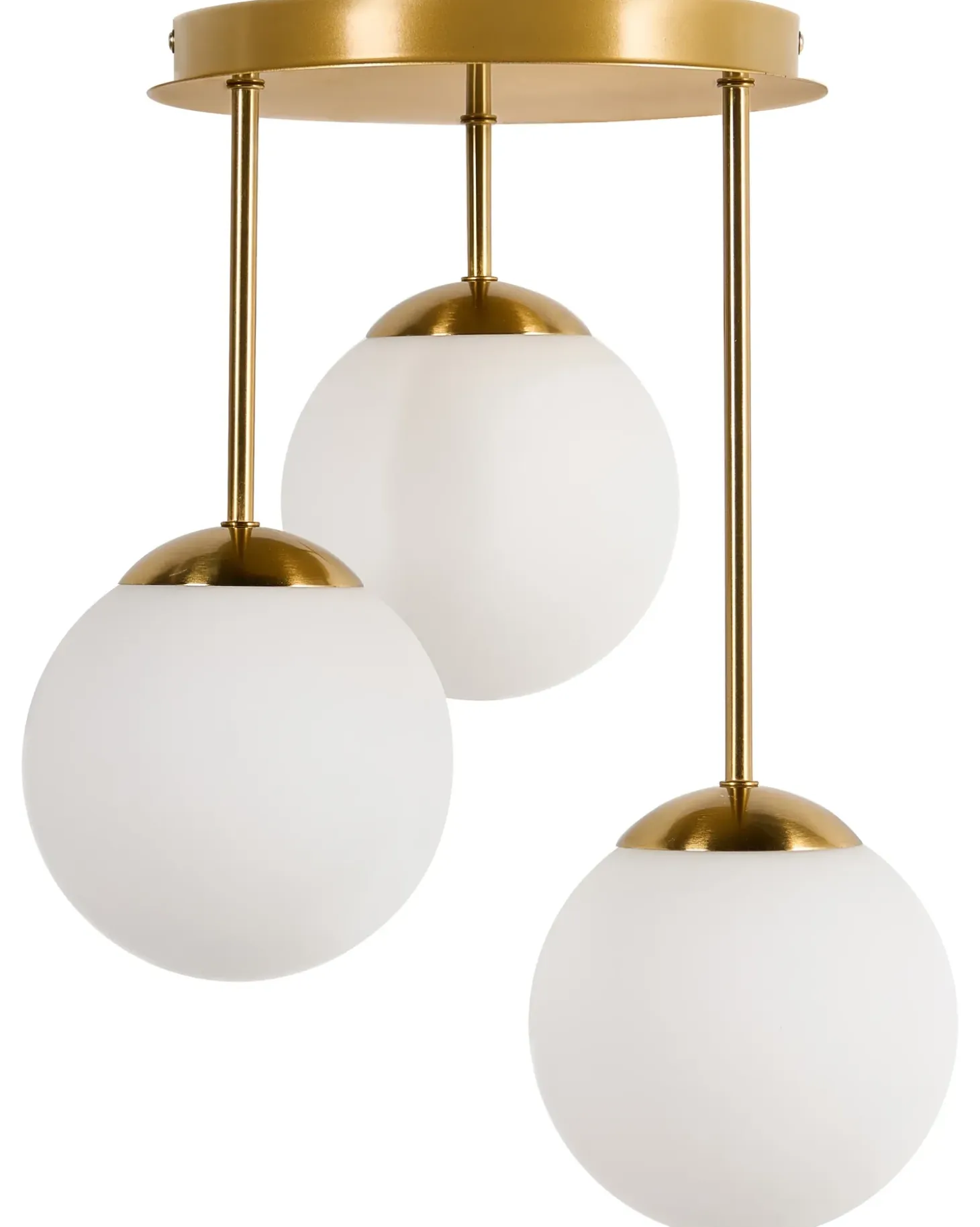 Hængelampe med 3 lys RIANA Glas Metal Messing