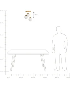 Hængelampe med 3 lys RIANA Glas Metal Messing