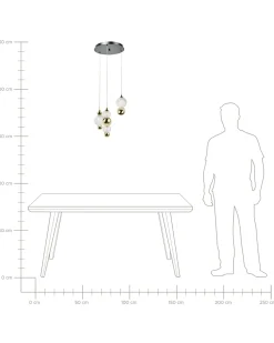 Hængelampe med 3 lys SORA LED Glas Guld