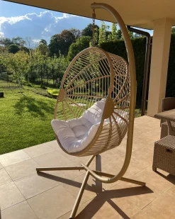 Hængestol med stativ ACRI PE-rattan Beige