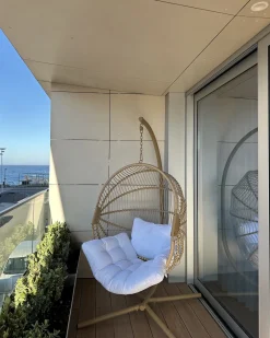 Hængestol med stativ ACRI PE-rattan Beige