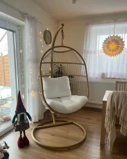 Hængestol med stativ ALBA PE-rattan Naturlig