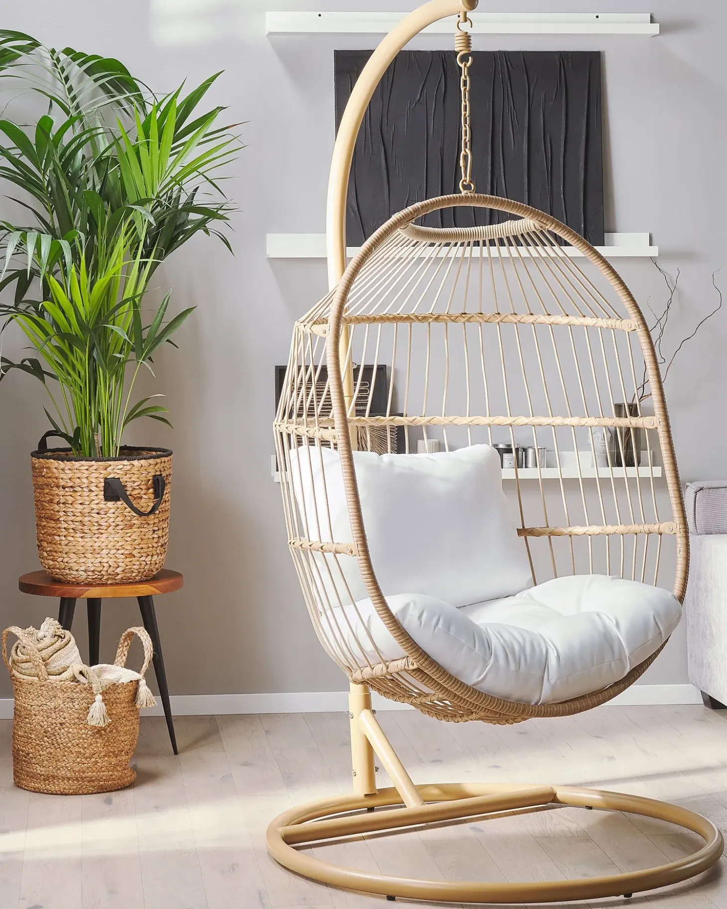 Hængestol med stativ ALBA PE-rattan Naturlig