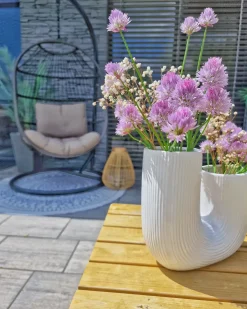 Hængestol med stativ ALBA PE-rattan Sort