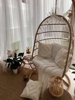 Hængestol med stativ ALLERA PE-rattan Beige