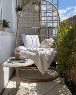 Hængestol med stativ ALLERA PE-rattan Beige