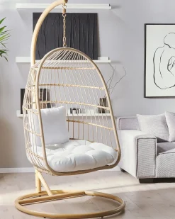 Hængestol med stativ ALLERA PE-rattan Beige