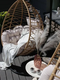 Hængestol med stativ ARSITA PE-rattan Naturlig