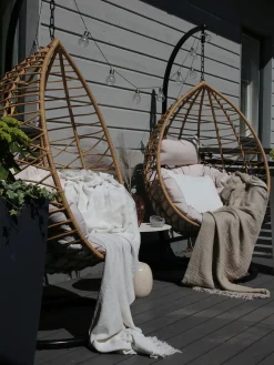 Hængestol med stativ ARSITA PE-rattan Naturlig