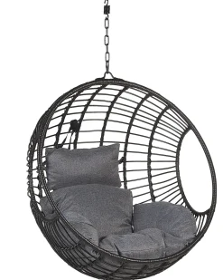 Hængestol med stativ ASPIO PE-rattan Sort
