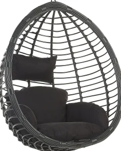 Hængestol TOLLO PE-rattan Sort