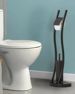 Holder til toiletpapir og -børste SOACHA Metal Sort