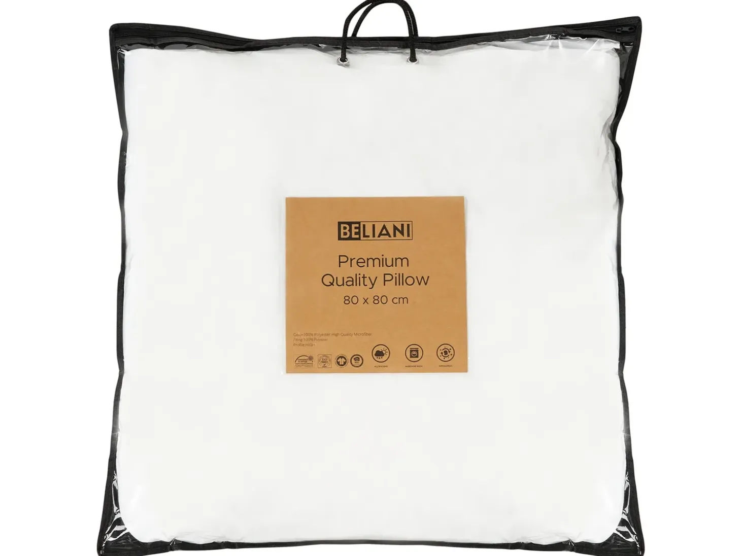 Hovedpude ERRIGAL Høj Microfiber 80 x 80 cm Hvid