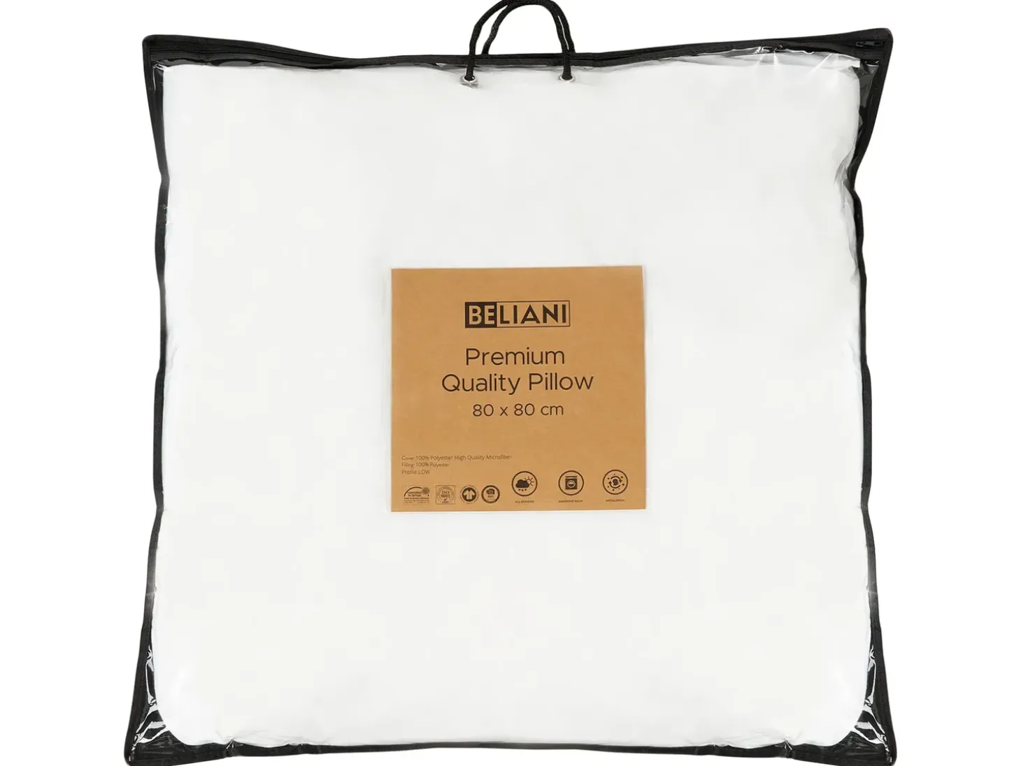 Hovedpude ERRIGAL Lav Microfiber 80 x 80 cm Hvid