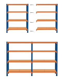 Hylder til garagen FIUGGI Metal 200 cm 200 cm Orange