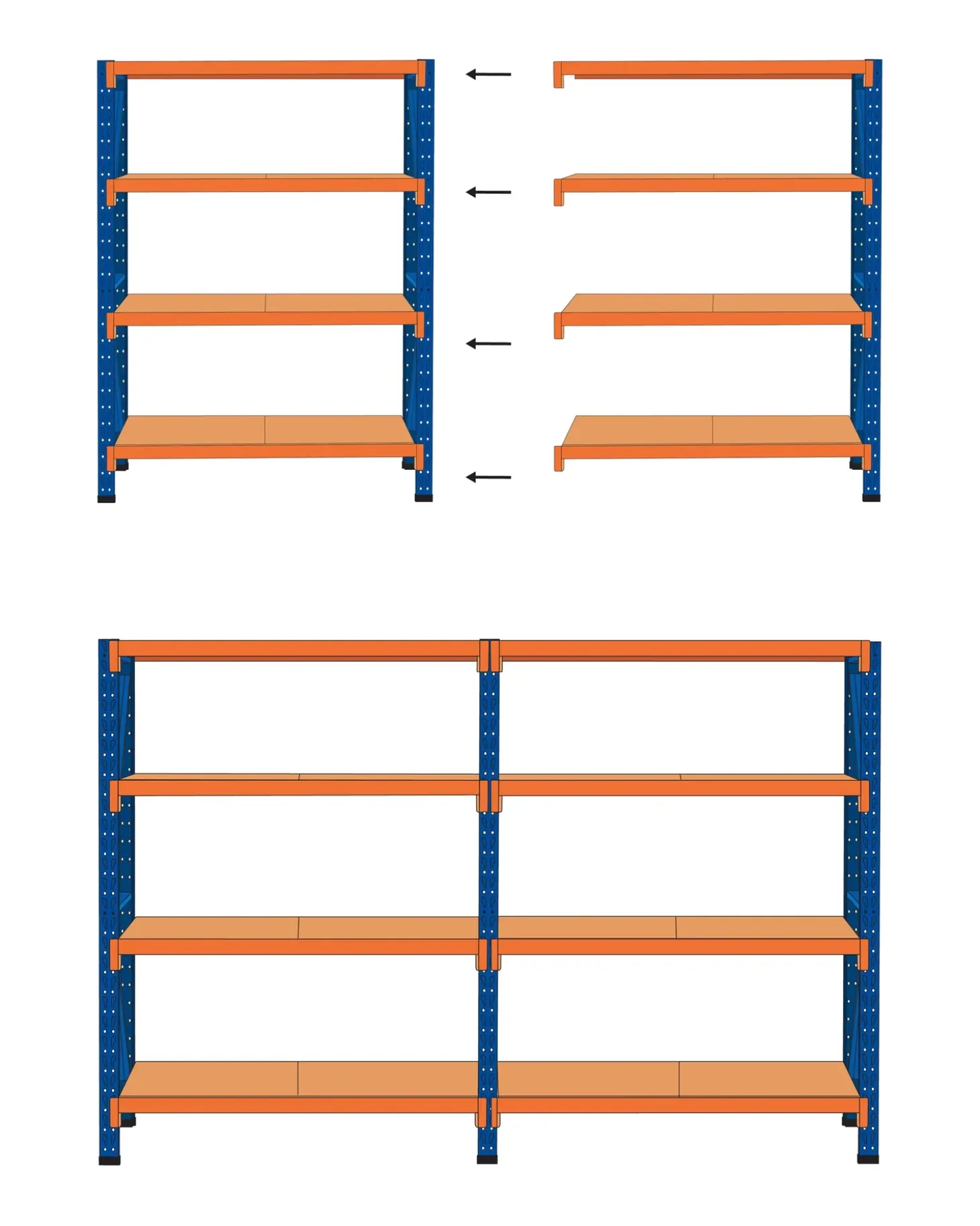 Hylder til garagen FIUGGI Metal 200 cm 150 cm Orange