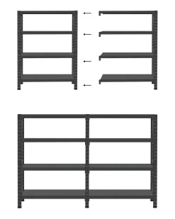 Hylder til garagen FIUGGI Metal 200 cm 200 cm Sort