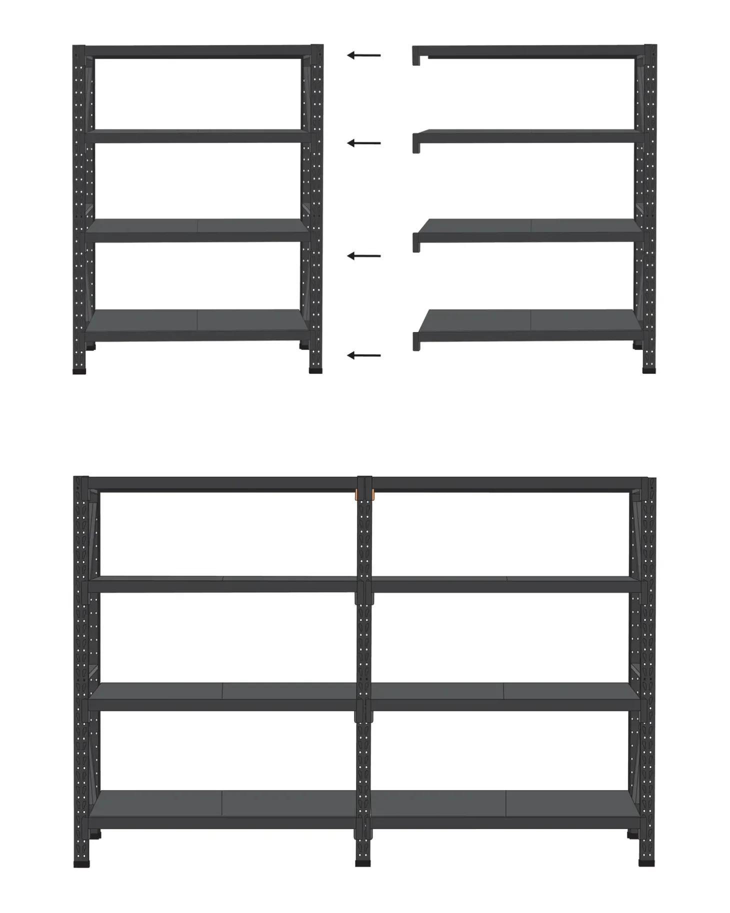 Hylder til garagen FIUGGI Metal 200 cm 200 cm Sort