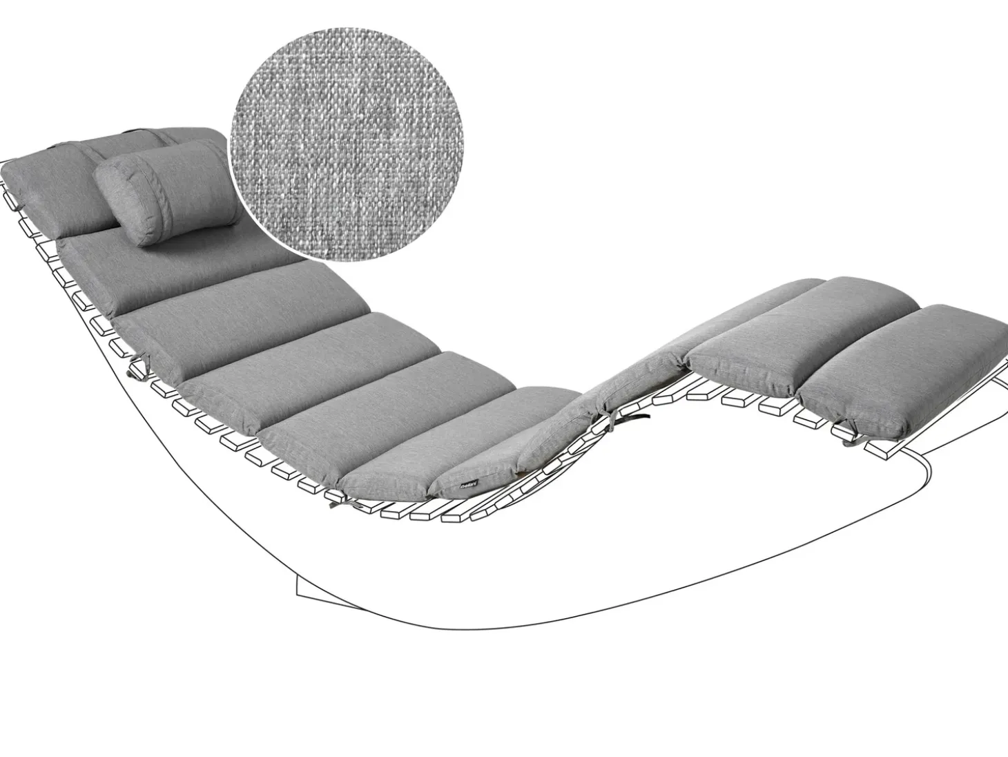 Hynde til liggestol BRESCIA PREMIUM 180 x 60 cm Grå melange