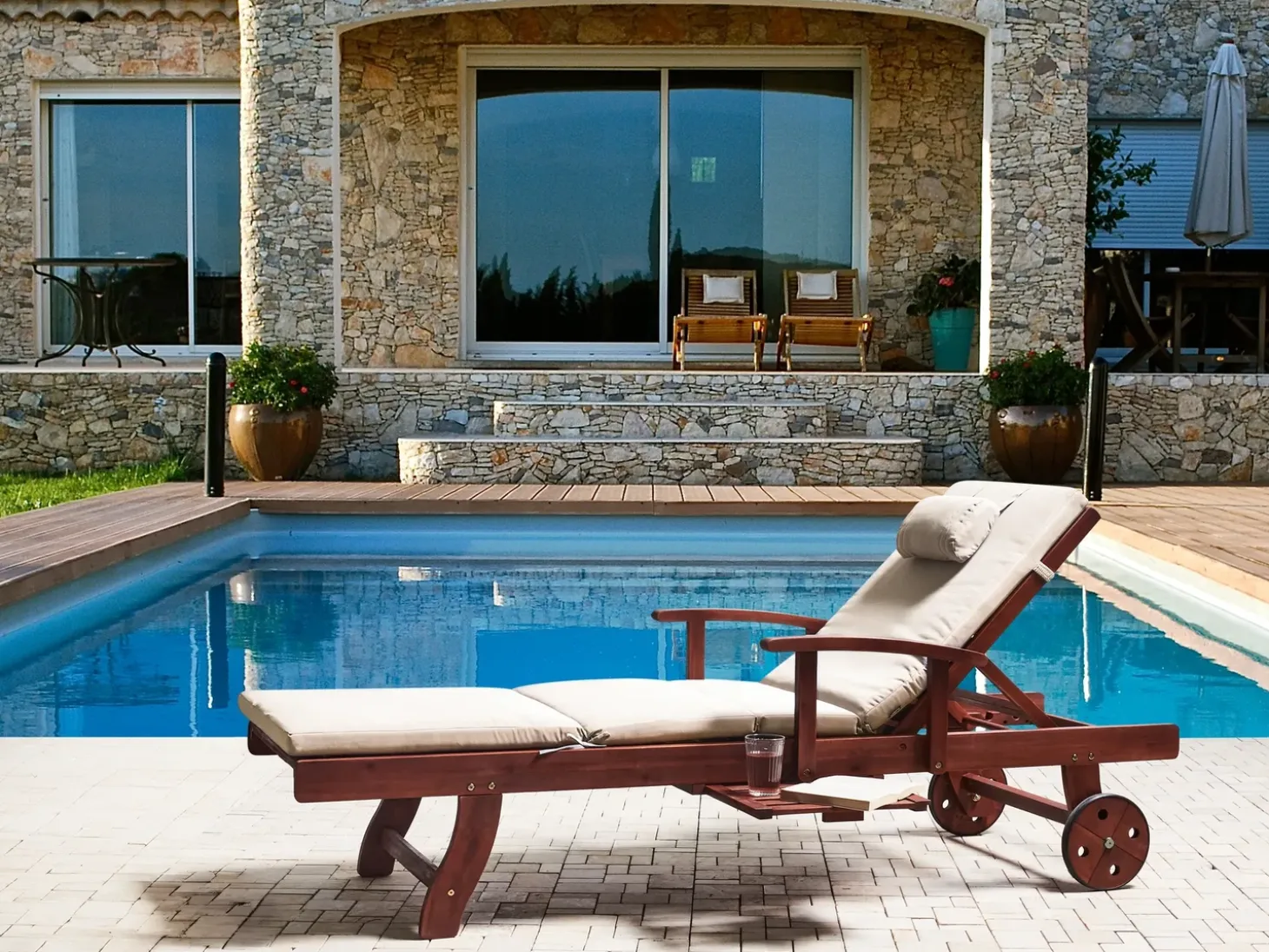 Hynde til liggestol TOSCANA/JAVA/AMANTEA PREMIUM 189 x 58 cm Lys Beige