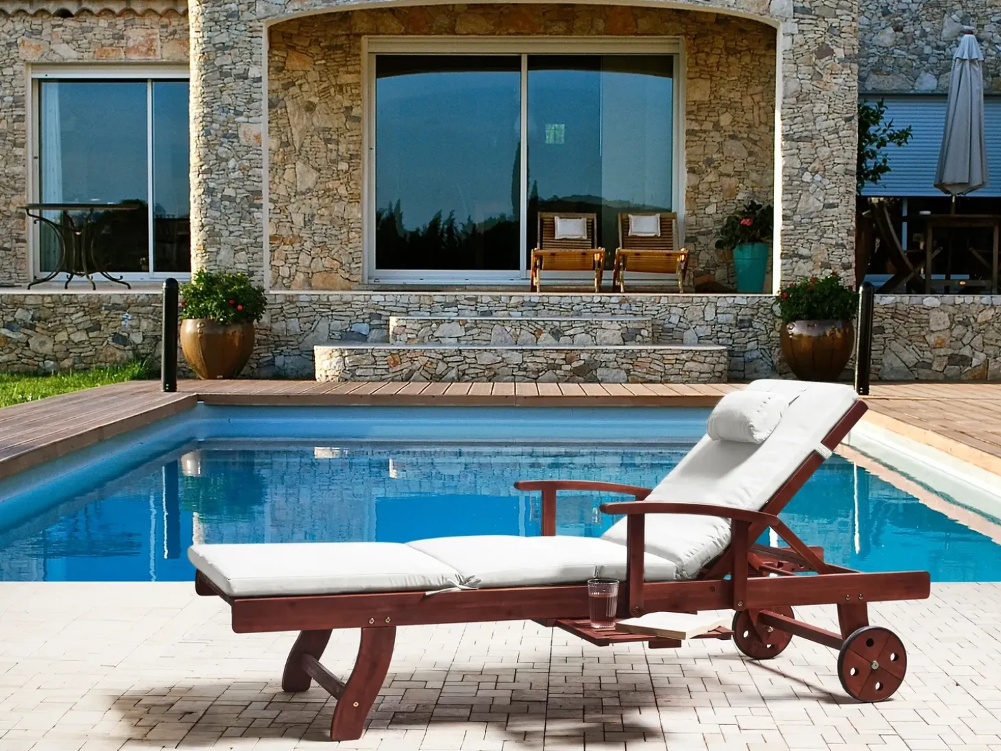 Hynde til liggestol TOSCANA/JAVA/AMANTEA PREMIUM 189 x 58 cm Cremehvid