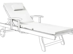 Hynde til liggestol TOSCANA/JAVA/AMANTEA PREMIUM 189 x 58 cm Cremehvid
