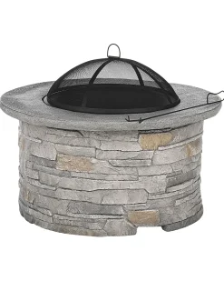 Ildsted med grill TAMBORA Beton Grå