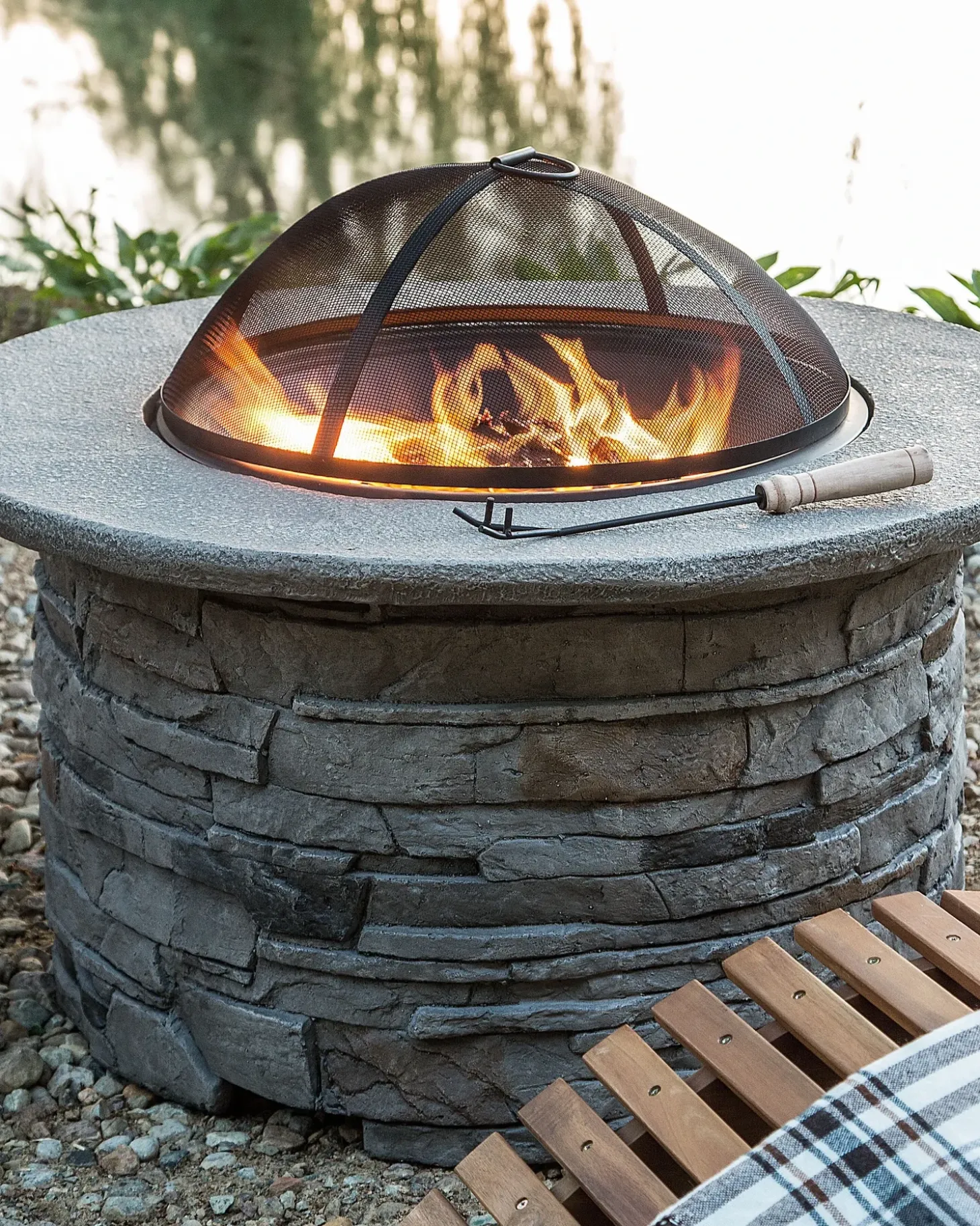 Ildsted med grill TAMBORA Beton Grå