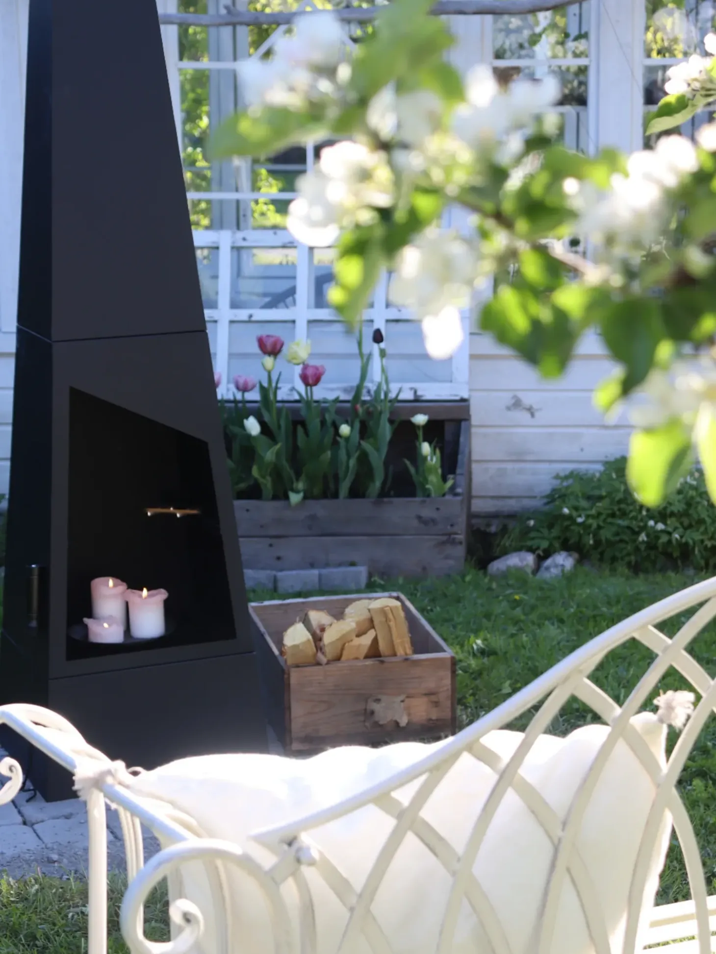 Ildsted med grill YATE Metal Sort
