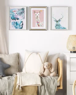 Indrammede plakater KAYES Dyre motiv 30 x 40 cm Blå