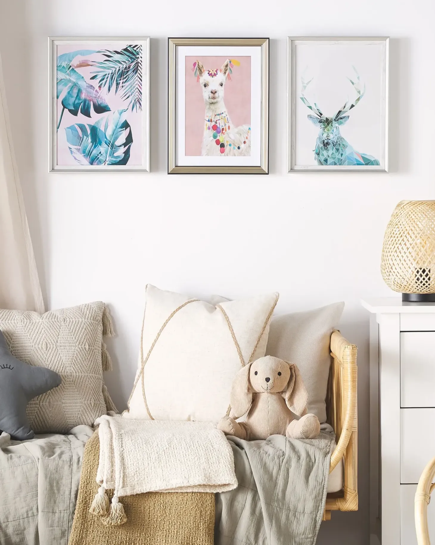 Indrammede plakater KAYES Dyre motiv 30 x 40 cm Blå