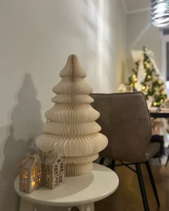 Juledekoration Bordlampe DREVJA Juletræ 51 cm Beige